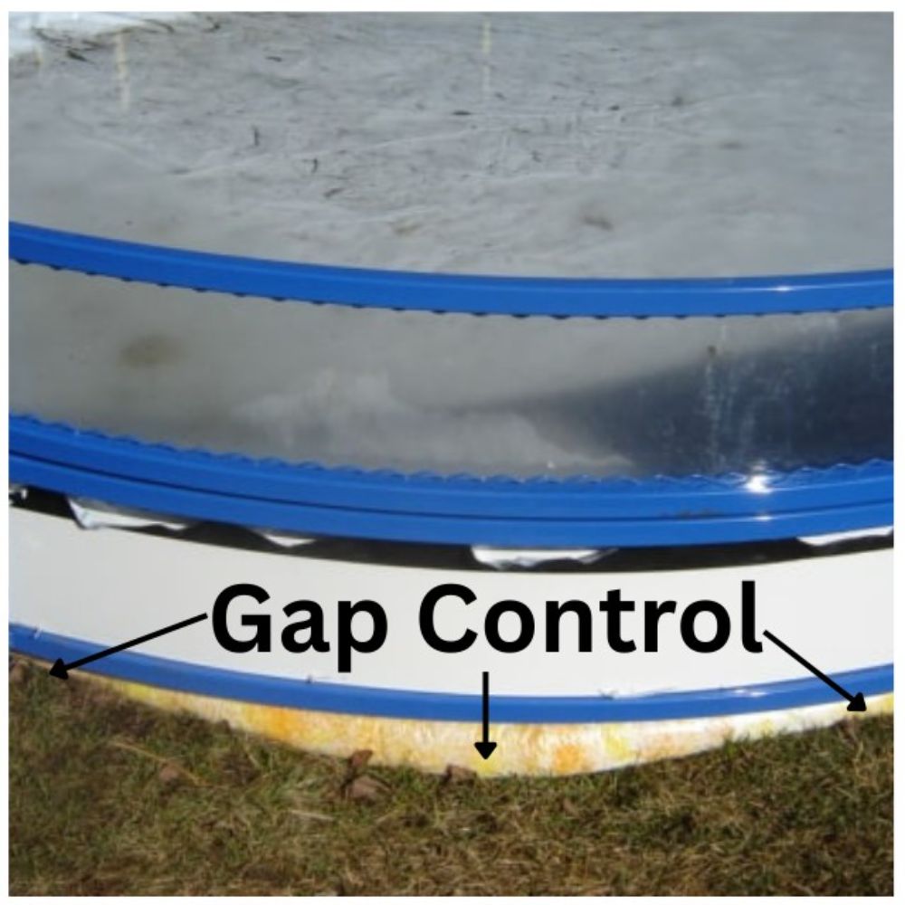 Ultimate Rink-Gap control molding for sealing spaces between rink dasher boards and liners.