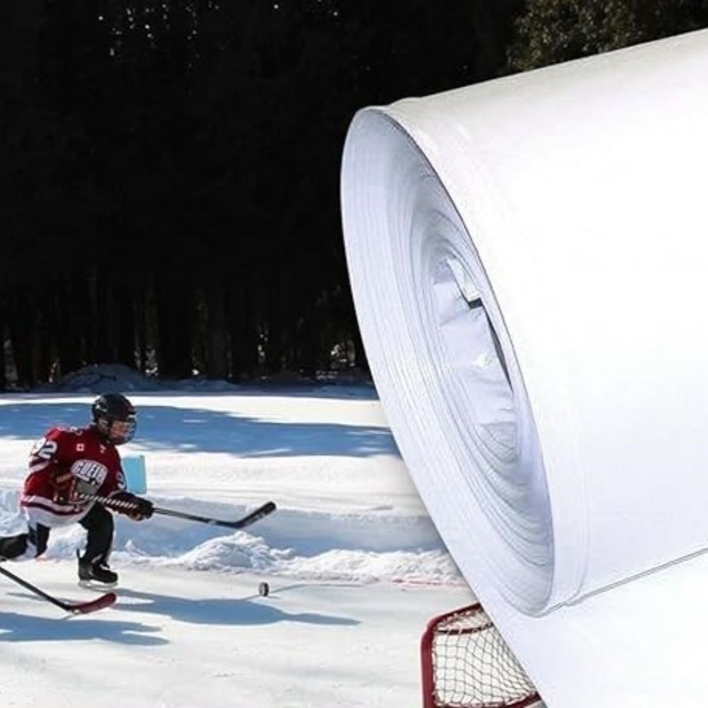 Heavy-duty Bright White Ultimate Rink -ice rink liner tarp for backyard rinks. 